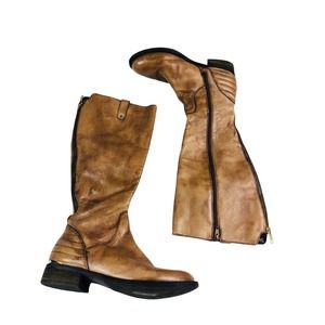 Steve Madden Cognac Rustic Leather Boots sz 8